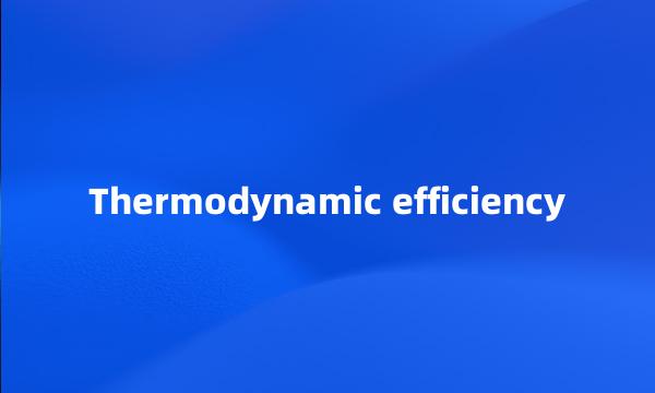 Thermodynamic efficiency