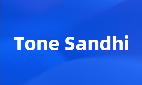 Tone Sandhi