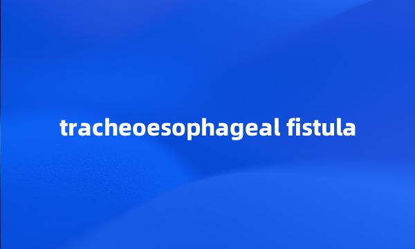 tracheoesophageal fistula