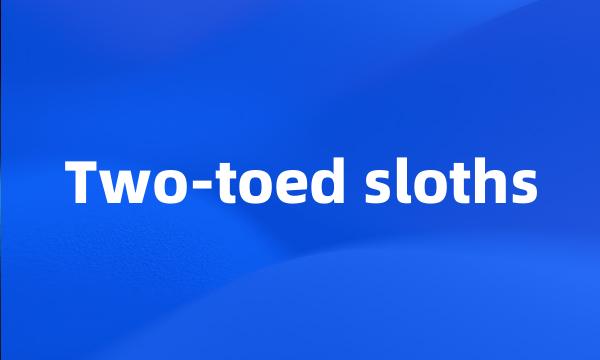 Two-toed sloths