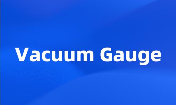 Vacuum Gauge