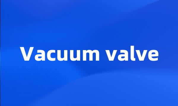 Vacuum valve