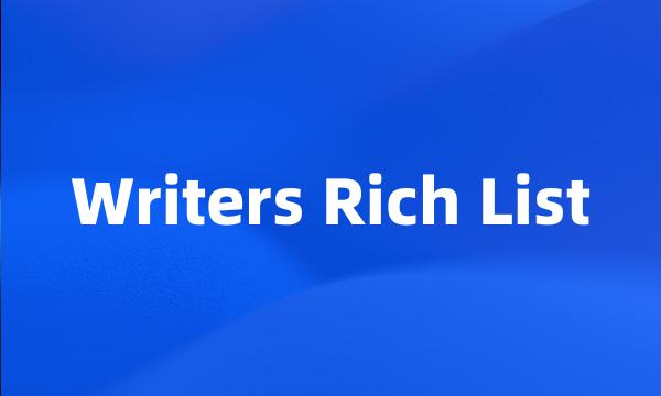 Writers Rich List