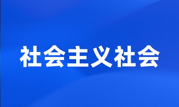 社会主义社会