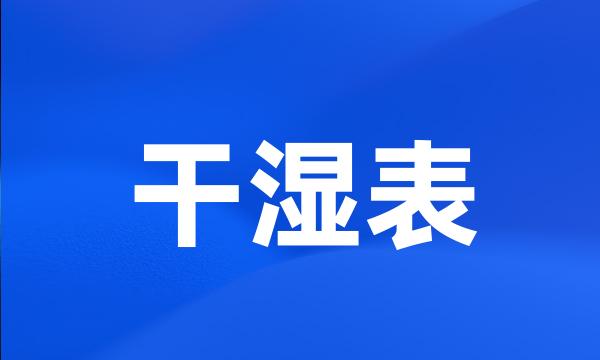 干湿表