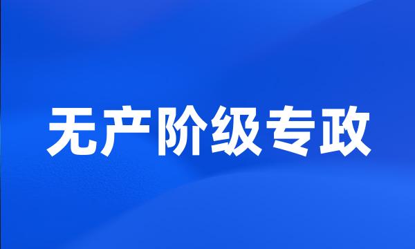 无产阶级专政