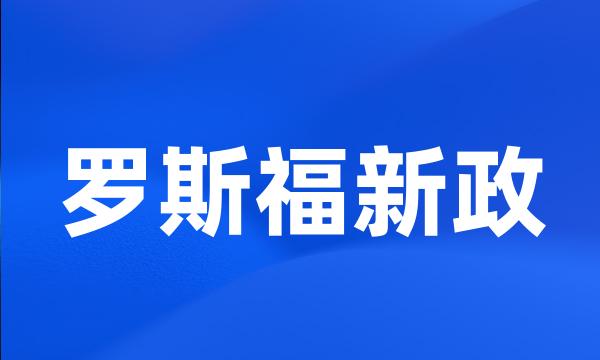 罗斯福新政