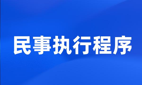 民事执行程序