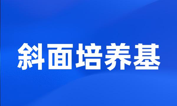 斜面培养基