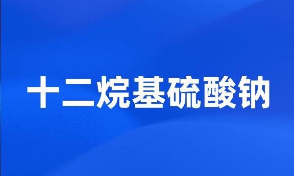 十二烷基硫酸钠