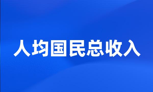 人均国民总收入