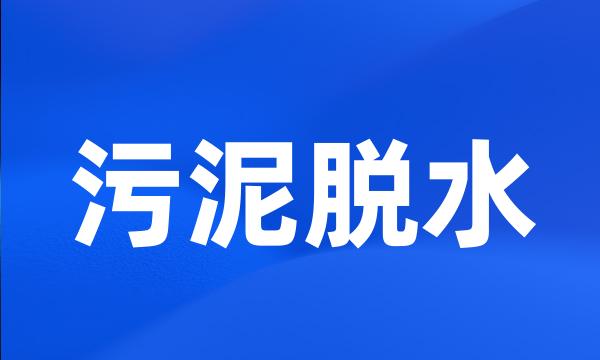 污泥脱水