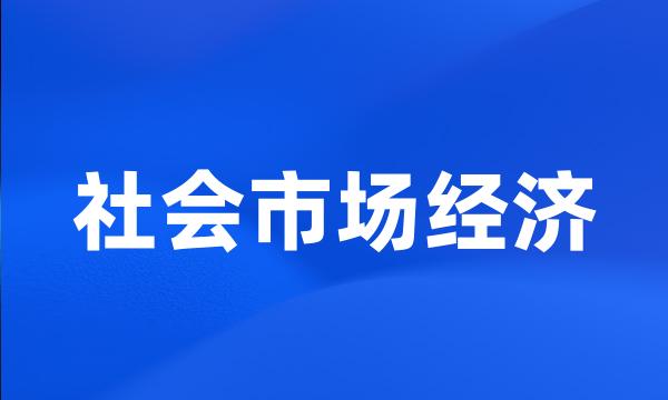 社会市场经济