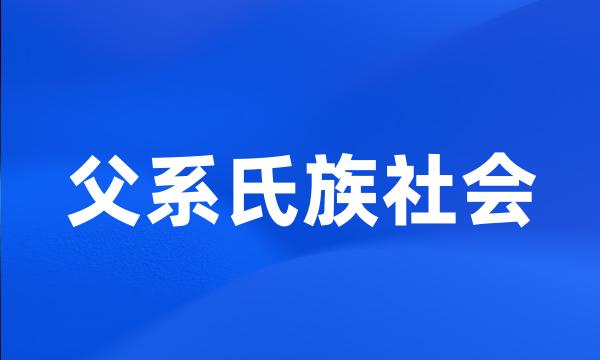 父系氏族社会