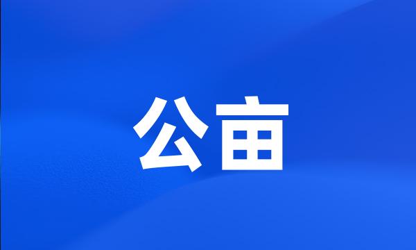 公亩