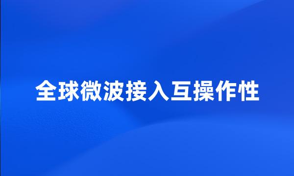 全球微波接入互操作性