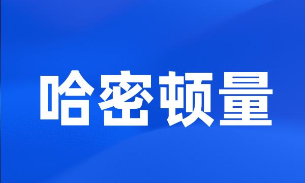 哈密顿量