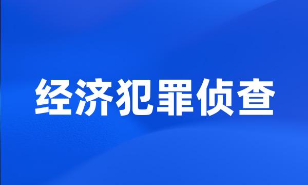 经济犯罪侦查