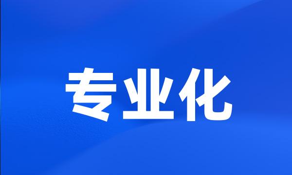 专业化