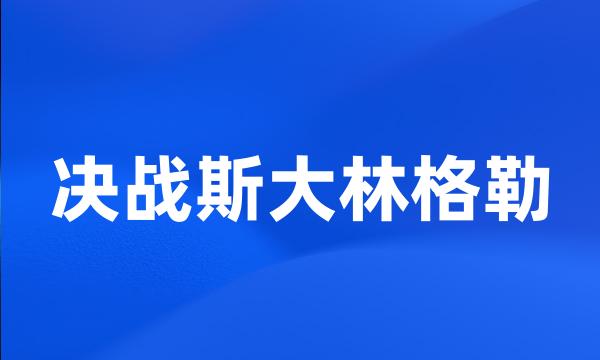 决战斯大林格勒