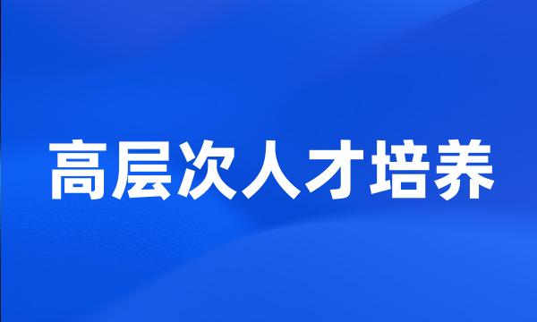 高层次人才培养