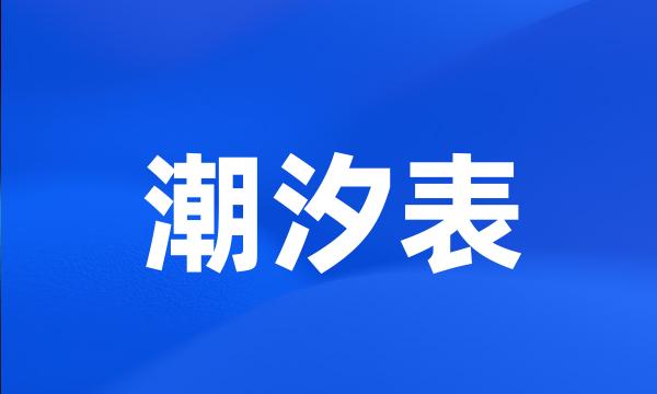 潮汐表