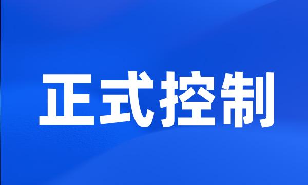 正式控制