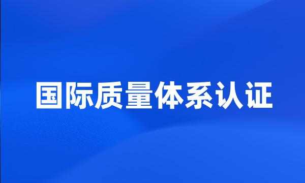 国际质量体系认证