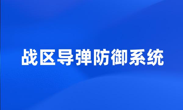 战区导弹防御系统