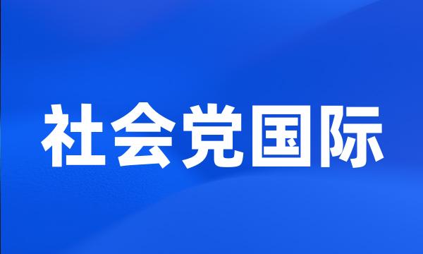 社会党国际