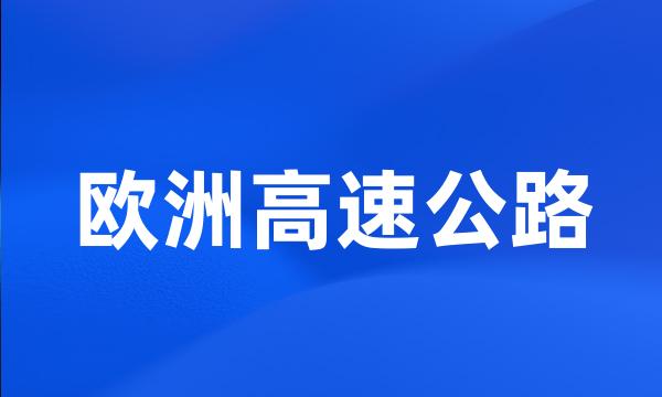 欧洲高速公路