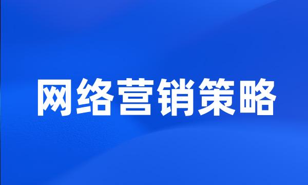 网络营销策略