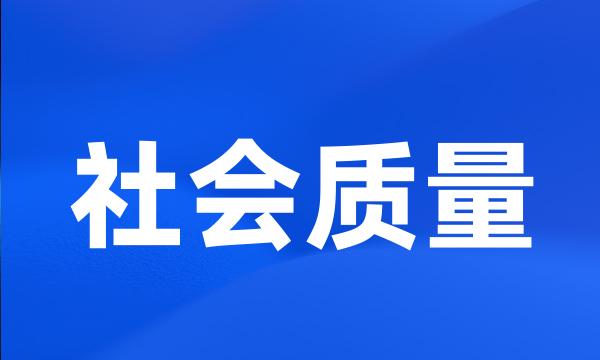 社会质量