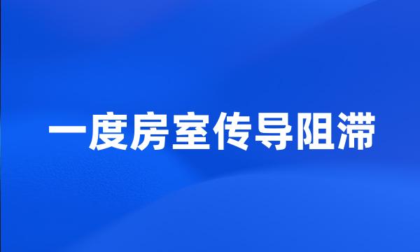 一度房室传导阻滞